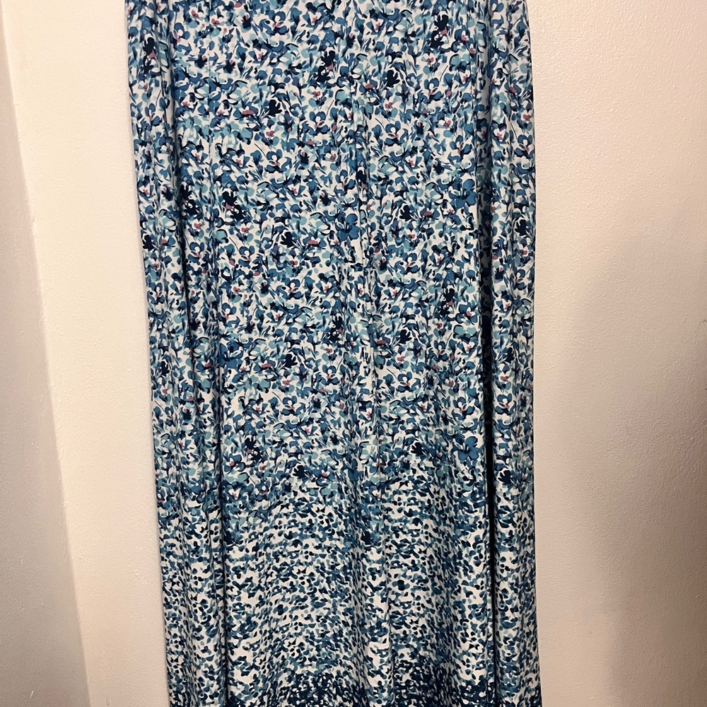 Roaman's Blue Floral Maxi Skirt